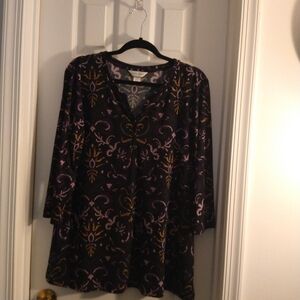 Christopher & Banks Black and Purple Tunic